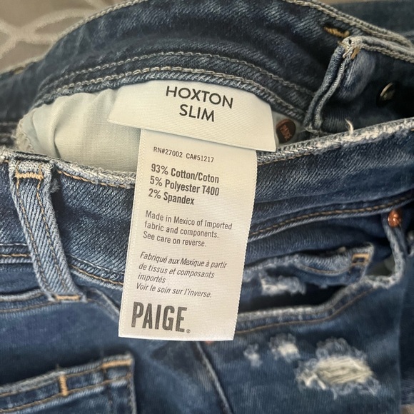 Paige Hoxton straight jeans. Size 24 in blue. LIKE NEW condition. Fits true 24. - Picture 6 of 11